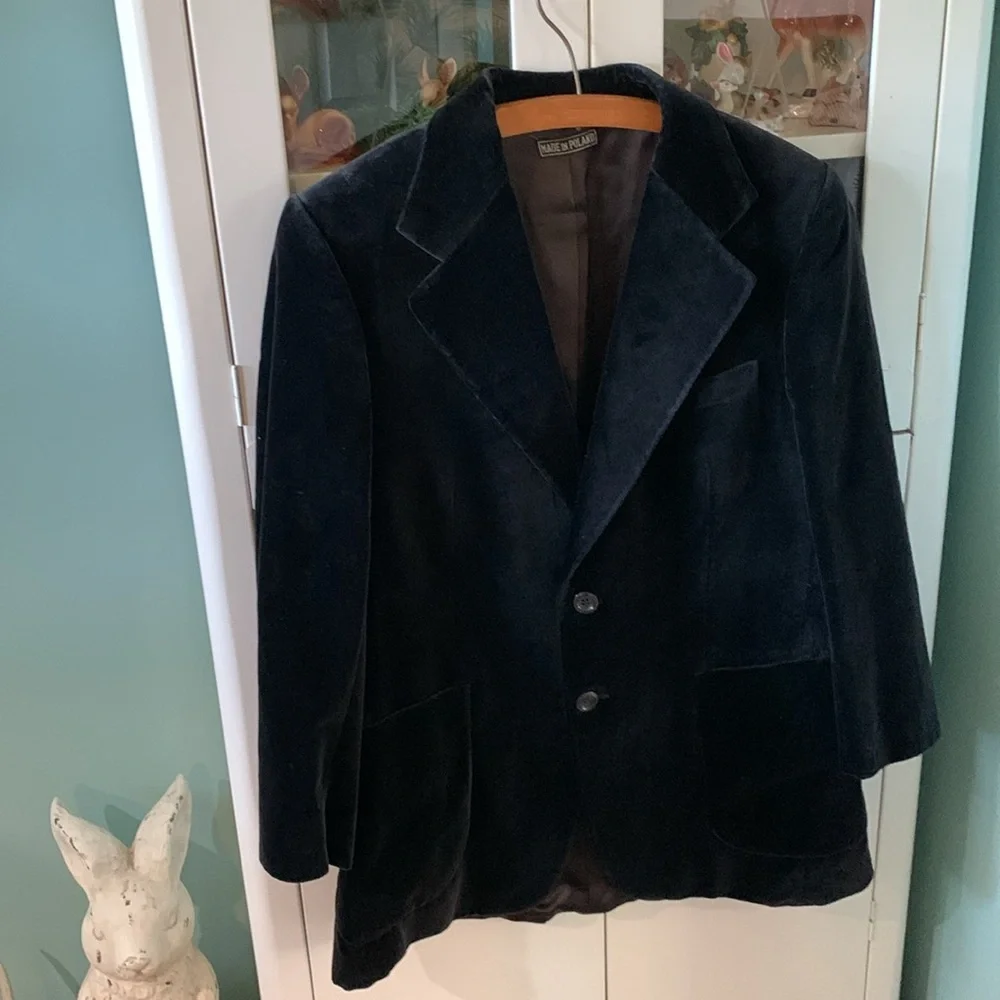 Scott Grey Ltd Vintage 70’s Men's Velvety Blazer euc